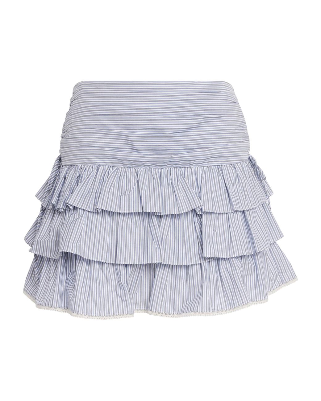 Sandro White Cotton Stripe Mini Skirt