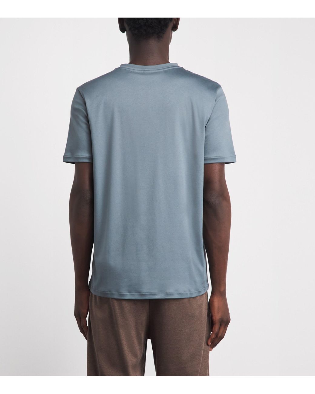 Zimmerli of Switzerland Blue 286 Sea Island T-Shirt for men
