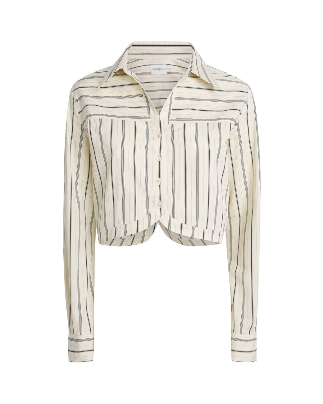 Claudie Pierlot White Cotton Poplin Stripe Shirt