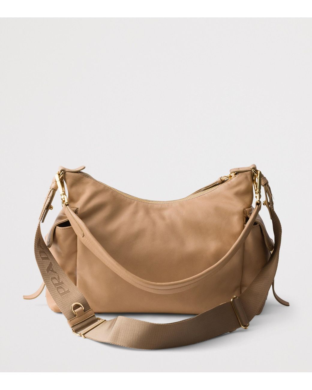 Prada Brown Large Nappa Leather Explore Shoulder Bag