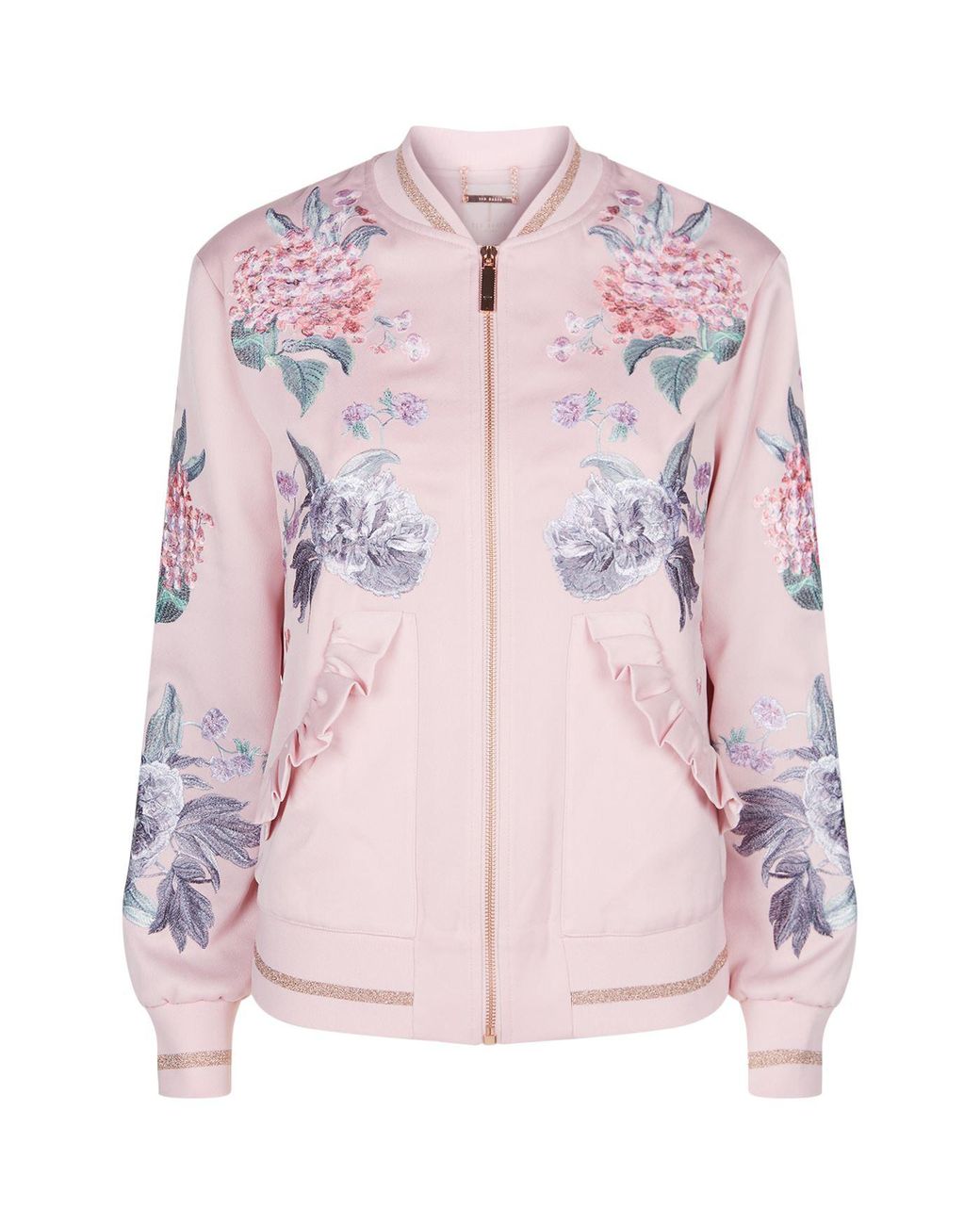 Ted Baker Allisza Floral Bomber Jacket in Pink | Lyst UK