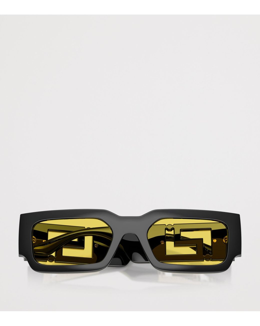 Versace Yellow Greca Maxi Rectangle Sunglasses