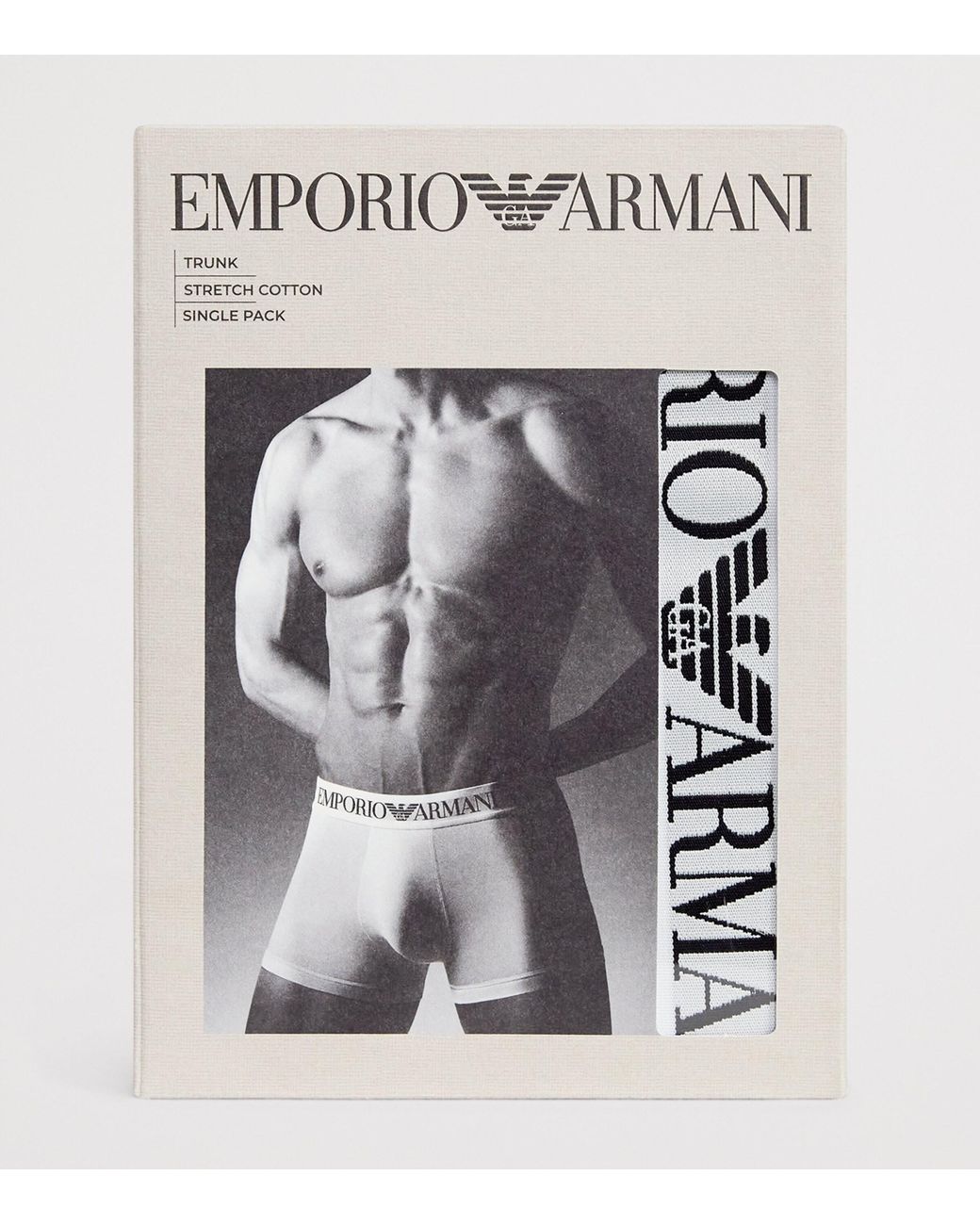 Emporio Armani White Stretch-Cotton Logo Trunks for men