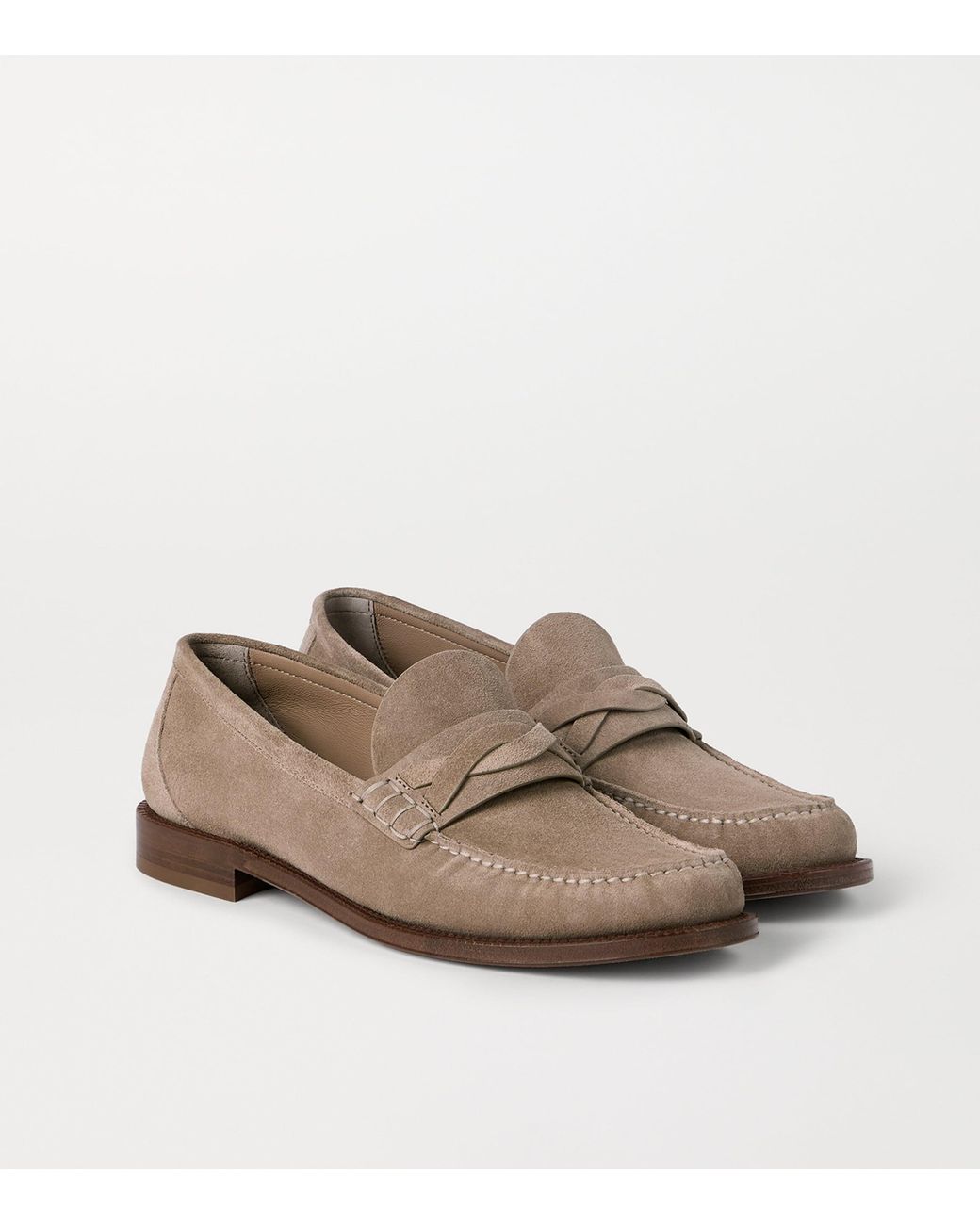 Brunello Cucinelli Brown Suede Loafers