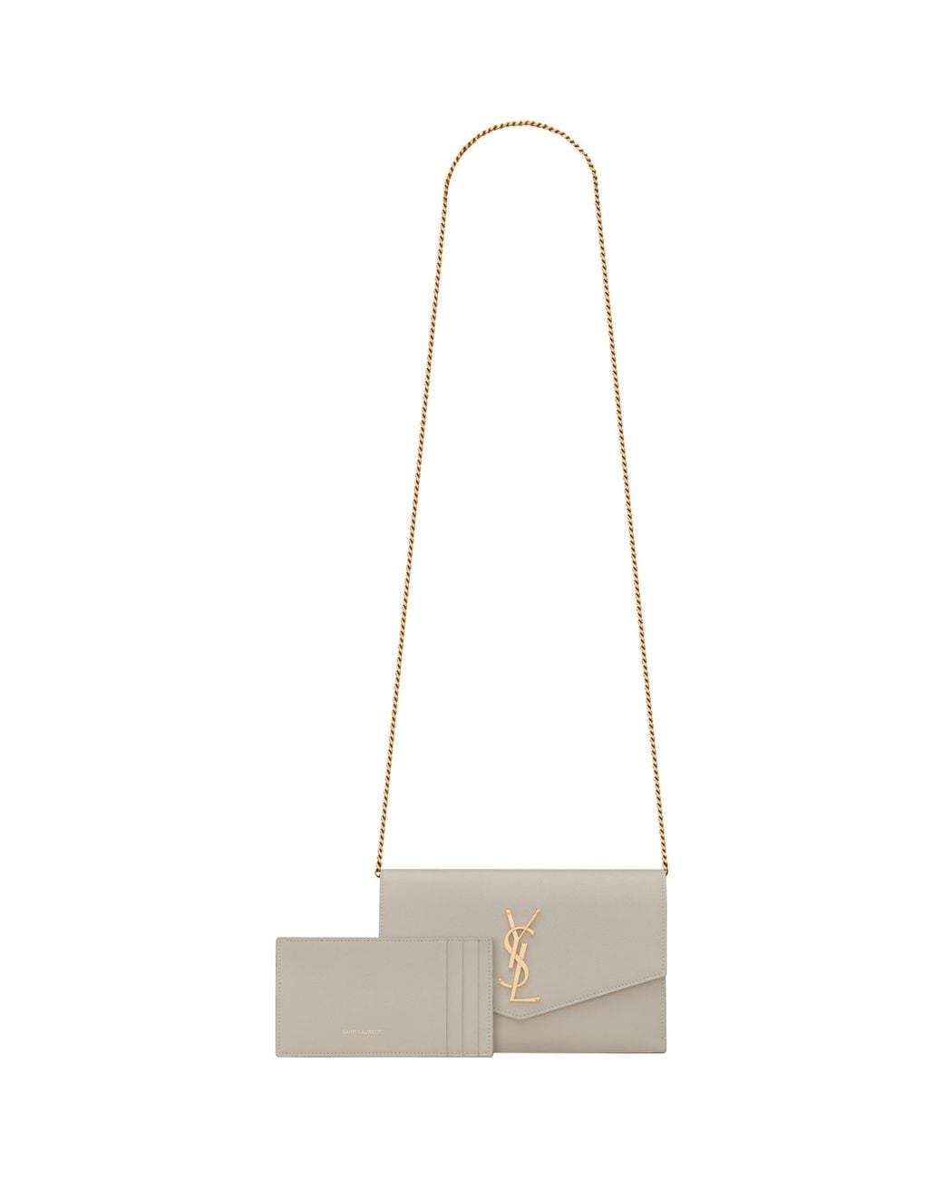 Saint Laurent Natural Uptown Chain Wallet