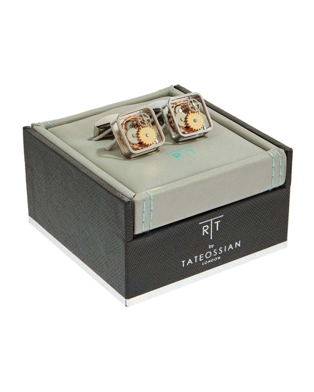 Tateossian White Square Gear Cufflinks for men