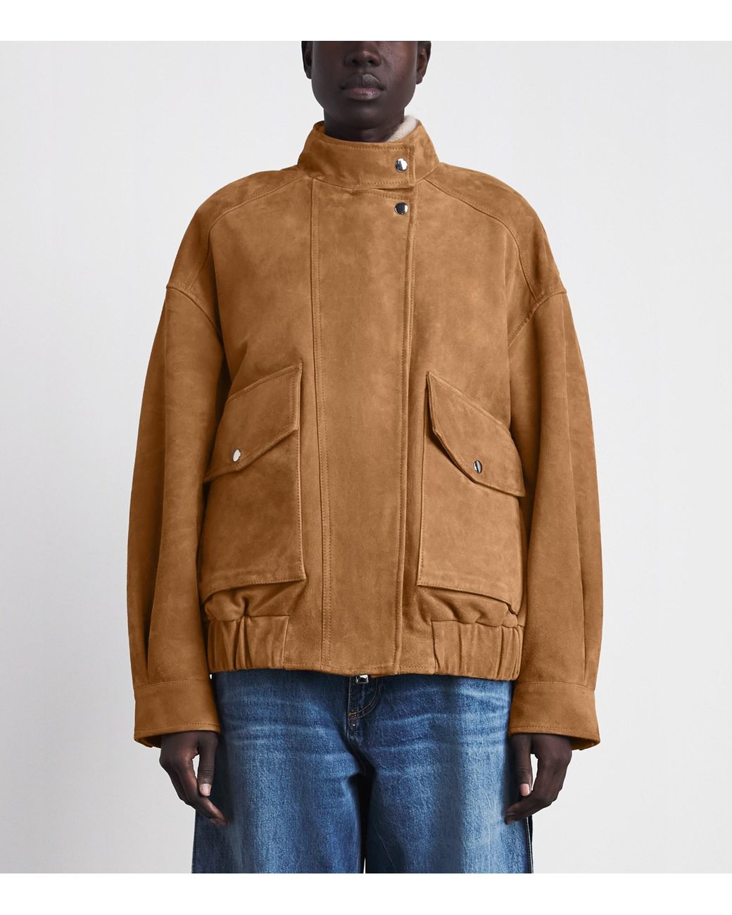 Charoux Brown Suede Tunnel Aviator Jacket