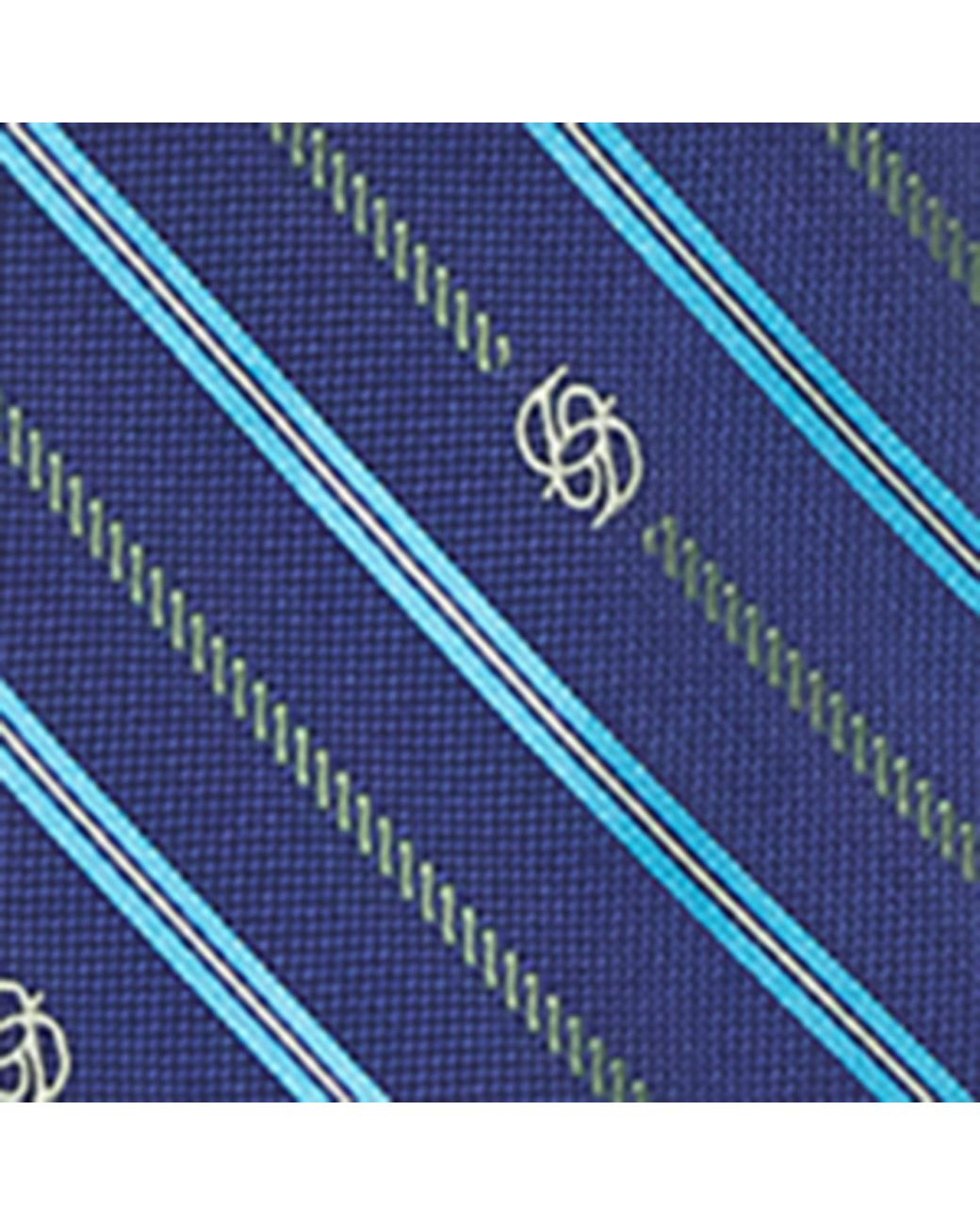 Drole de Monsieur Blue Silk Stripe Tie for men