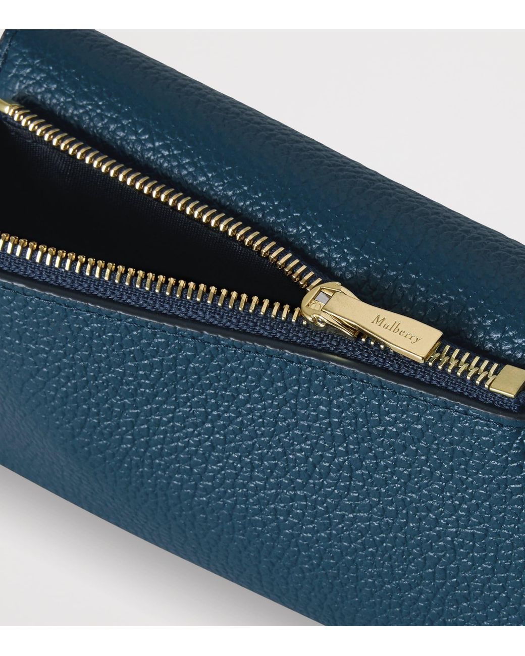 Mulberry Blue Leather Folded Multi-Card Wallet