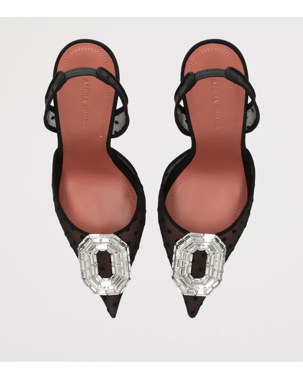 AMINA MUADDI Black Camelia Slingback Pumps 105