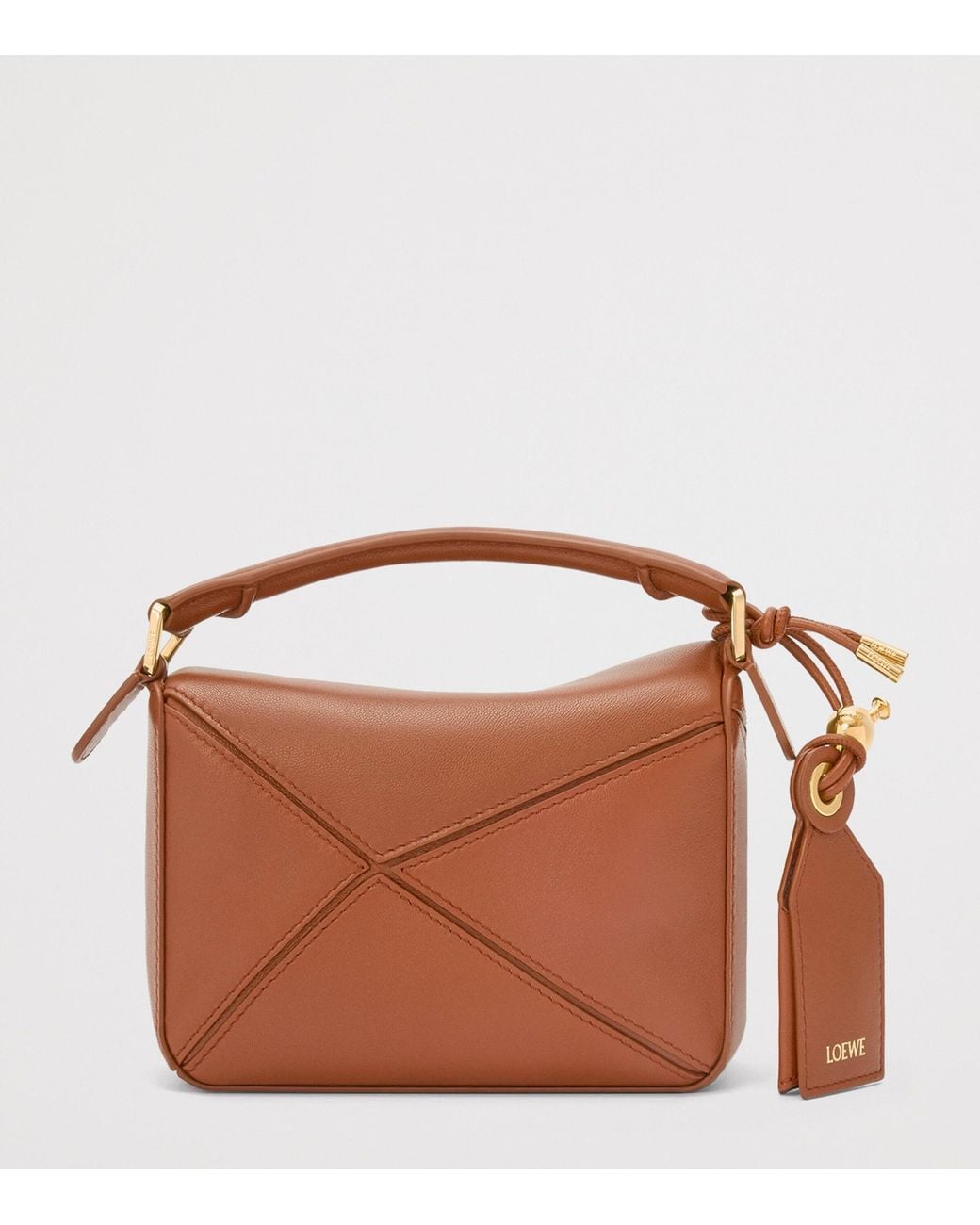Loewe Brown Mini Leather Puzzle Top-Handle Bag