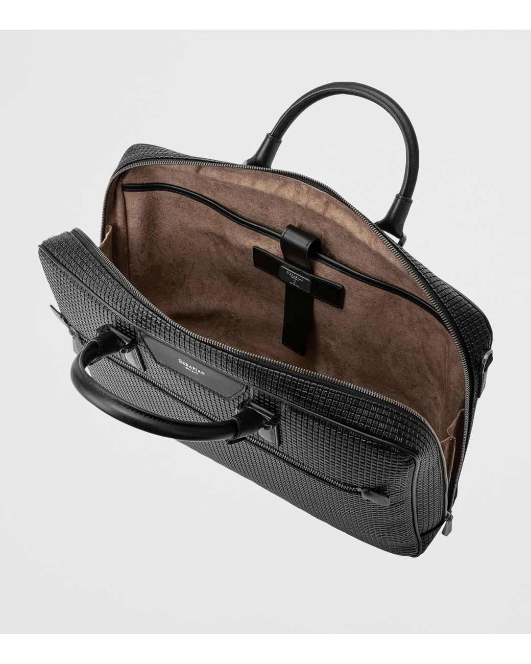 Serapian Black Slim Stepan Briefcase for men
