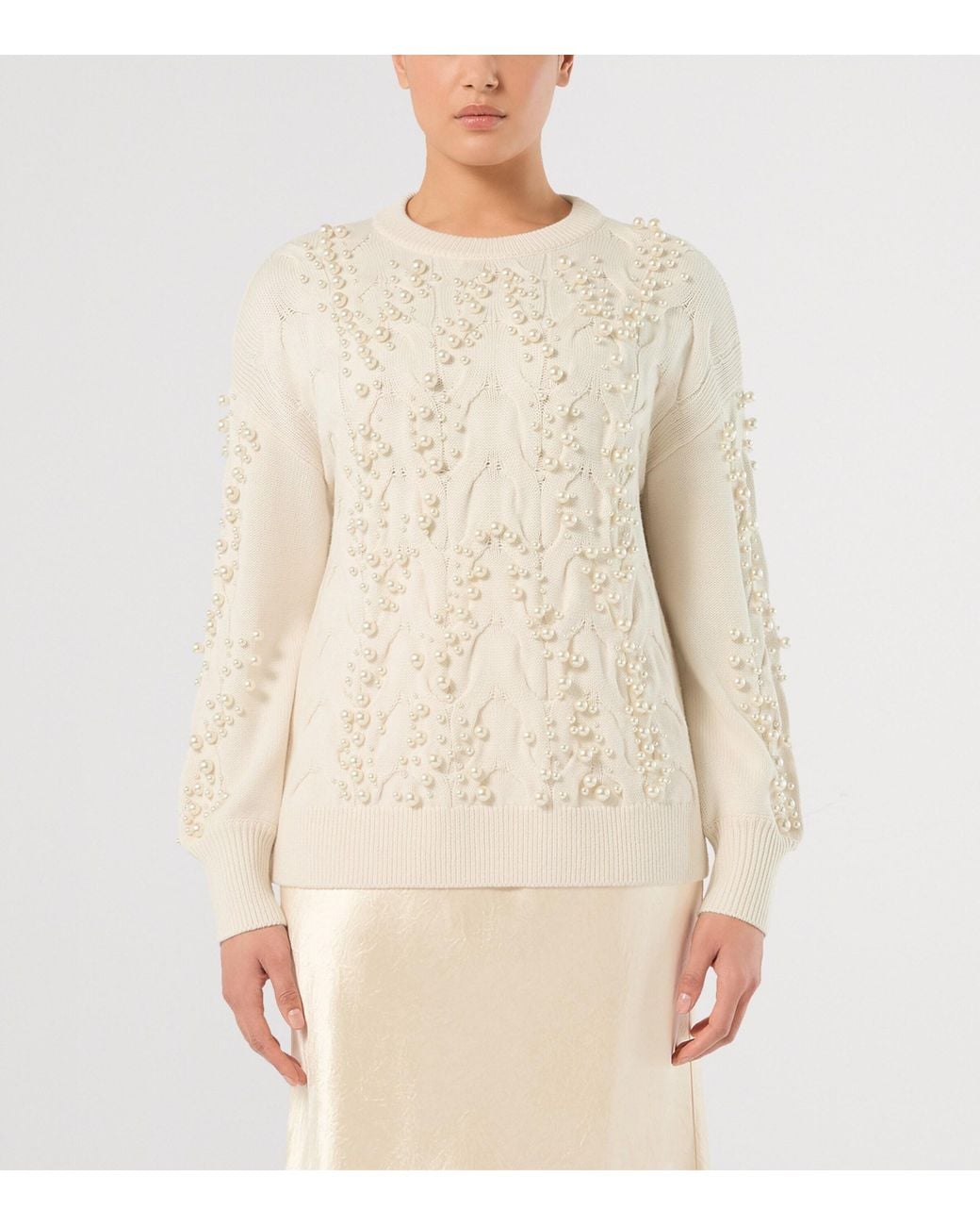 Marina Rinaldi Natural Virgin Wool-Blend Sweater