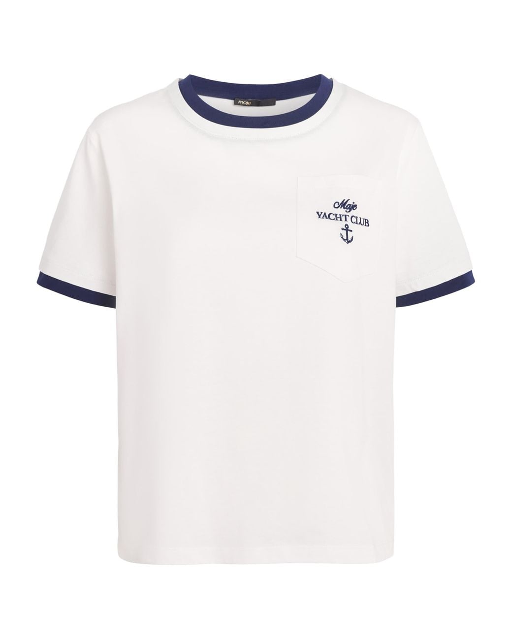 Maje White Cotton Yacht Club T-Shirt