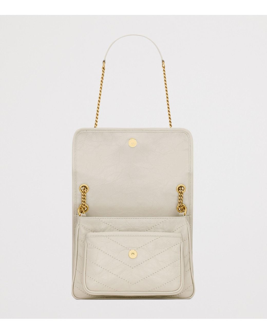 Saint Laurent White Leather Niki Baby Shoulder Bag