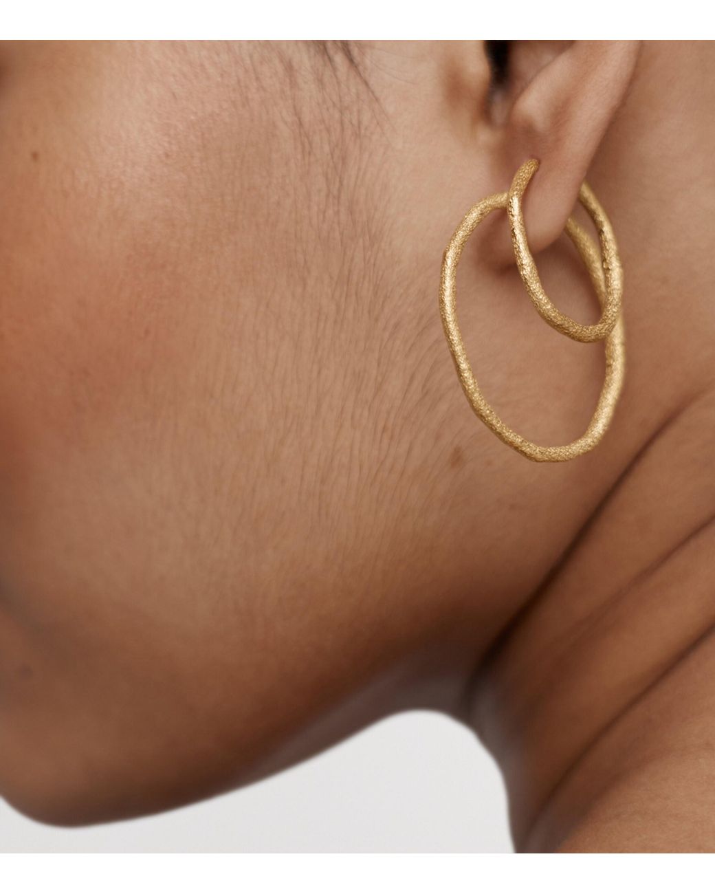Monica Vinader Metallic Medium Vermeil Antica Slim Hoop Earrings