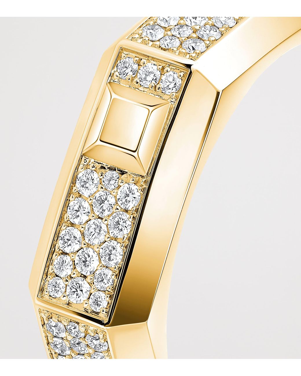 Messika Metallic Moderniste And Diamond Medium Pavé Ring