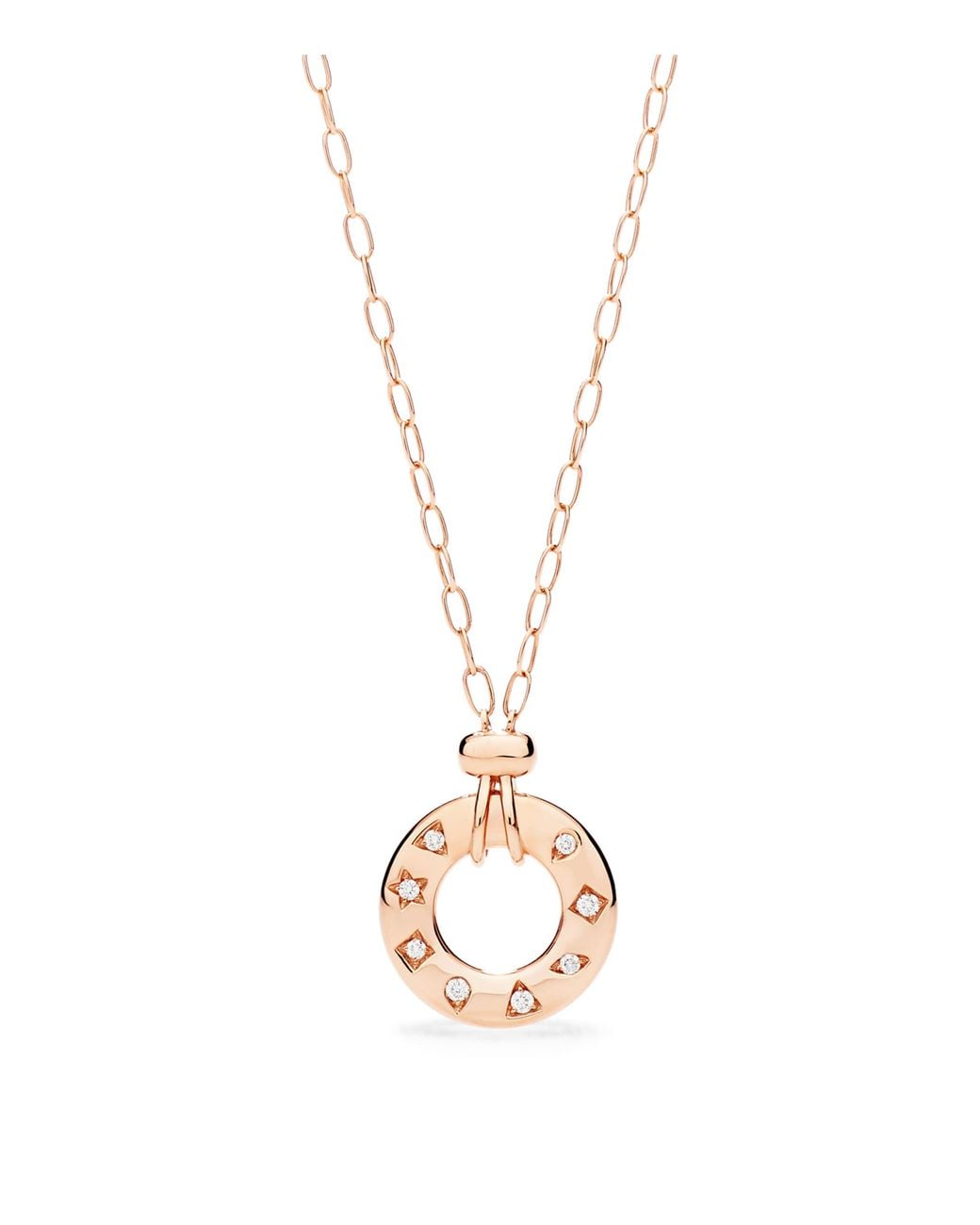 Pomellato Metallic Rose And Diamond Iconica Fancy Reversible Necklace