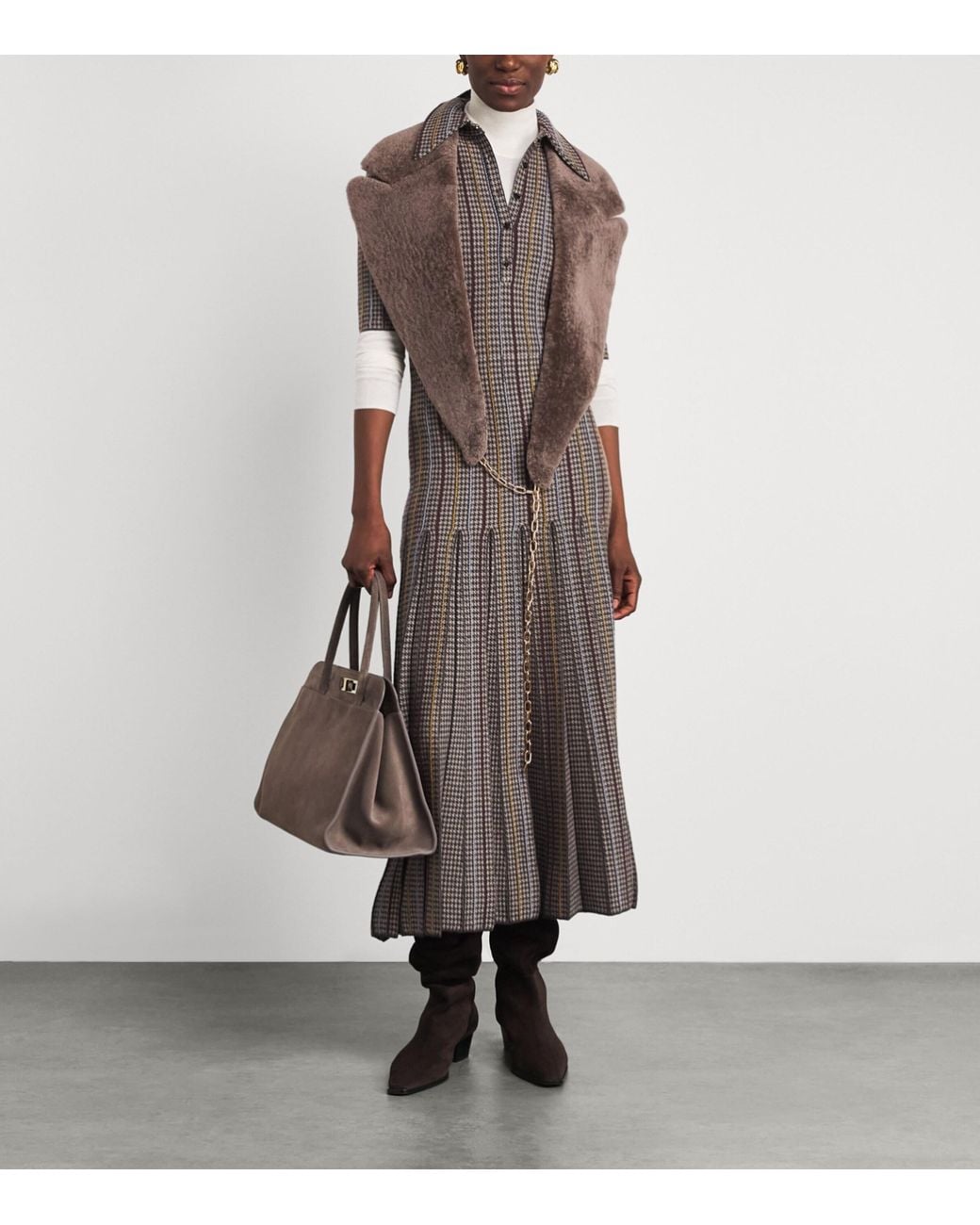 Gabriela Hearst Brown Beaver Fur Elliot Coat Collar