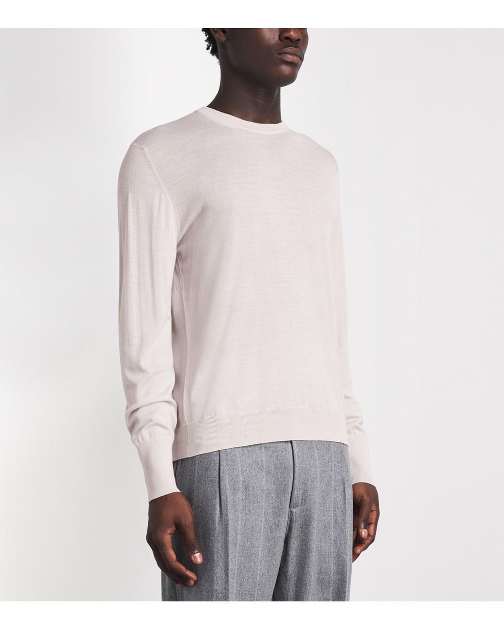 Eleventy Pink Wool Crew-Neck Sweater for men