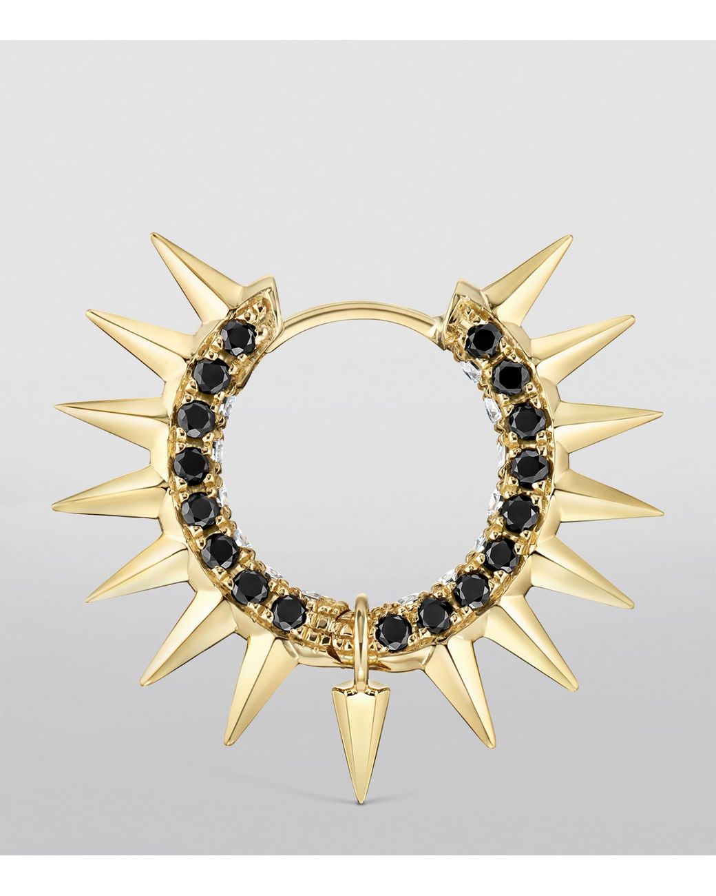 Maria Tash Metallic Metal Mohawk Diamond Spike Single Hoop Earring