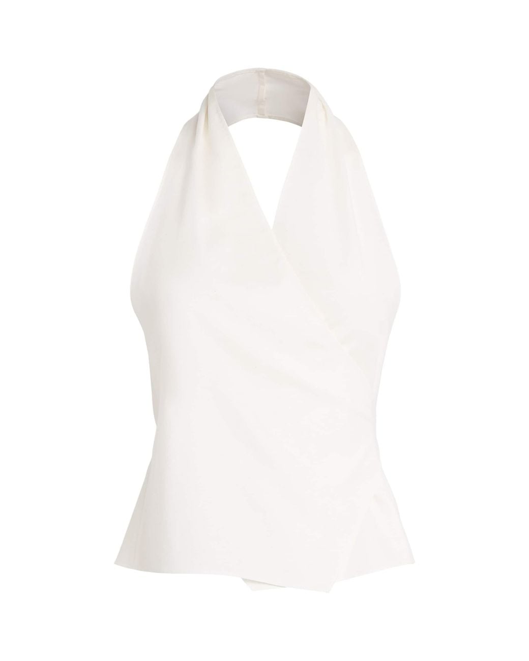 St. Agni White Organic Cotton Oxford Wrap Top