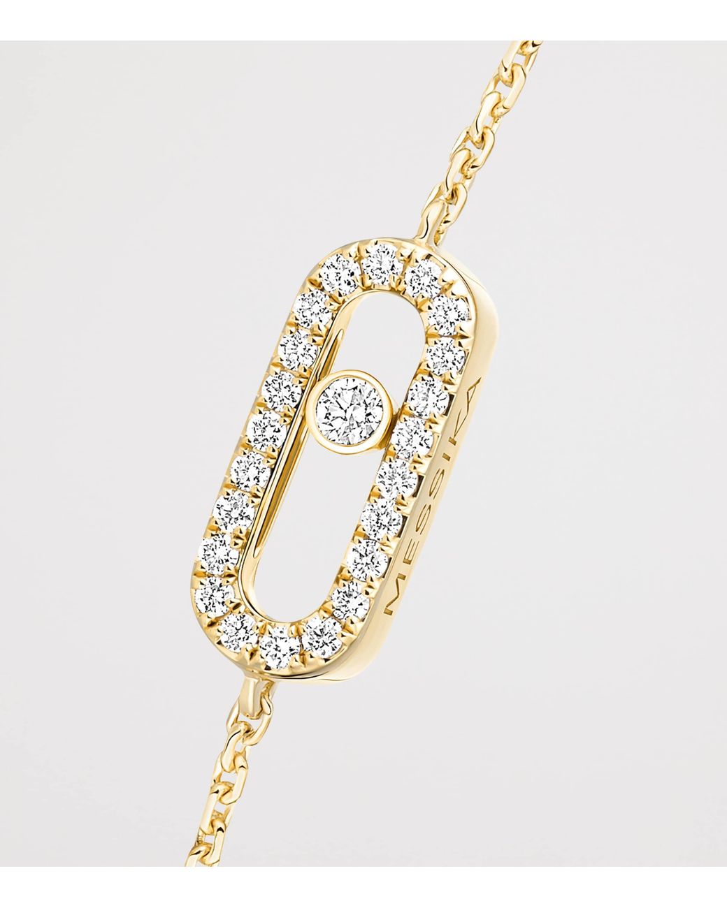 Messika White Move Uno Mini And Diamond Chain Bracelet