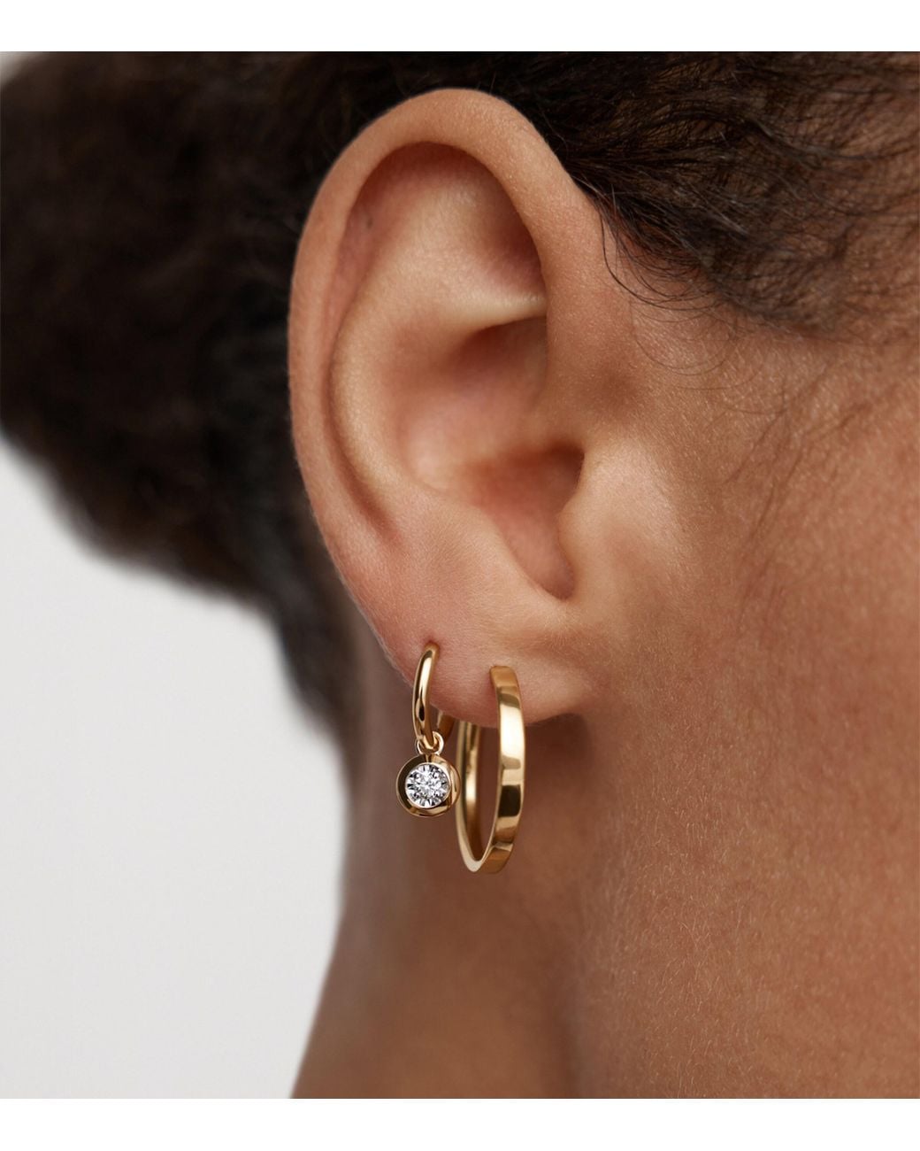 Monica Vinader Metallic Vermeil And Diamond Huggie Earrings