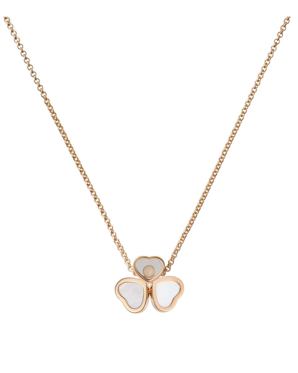 Chopard Metallic And Diamond Happy Hearts Necklace