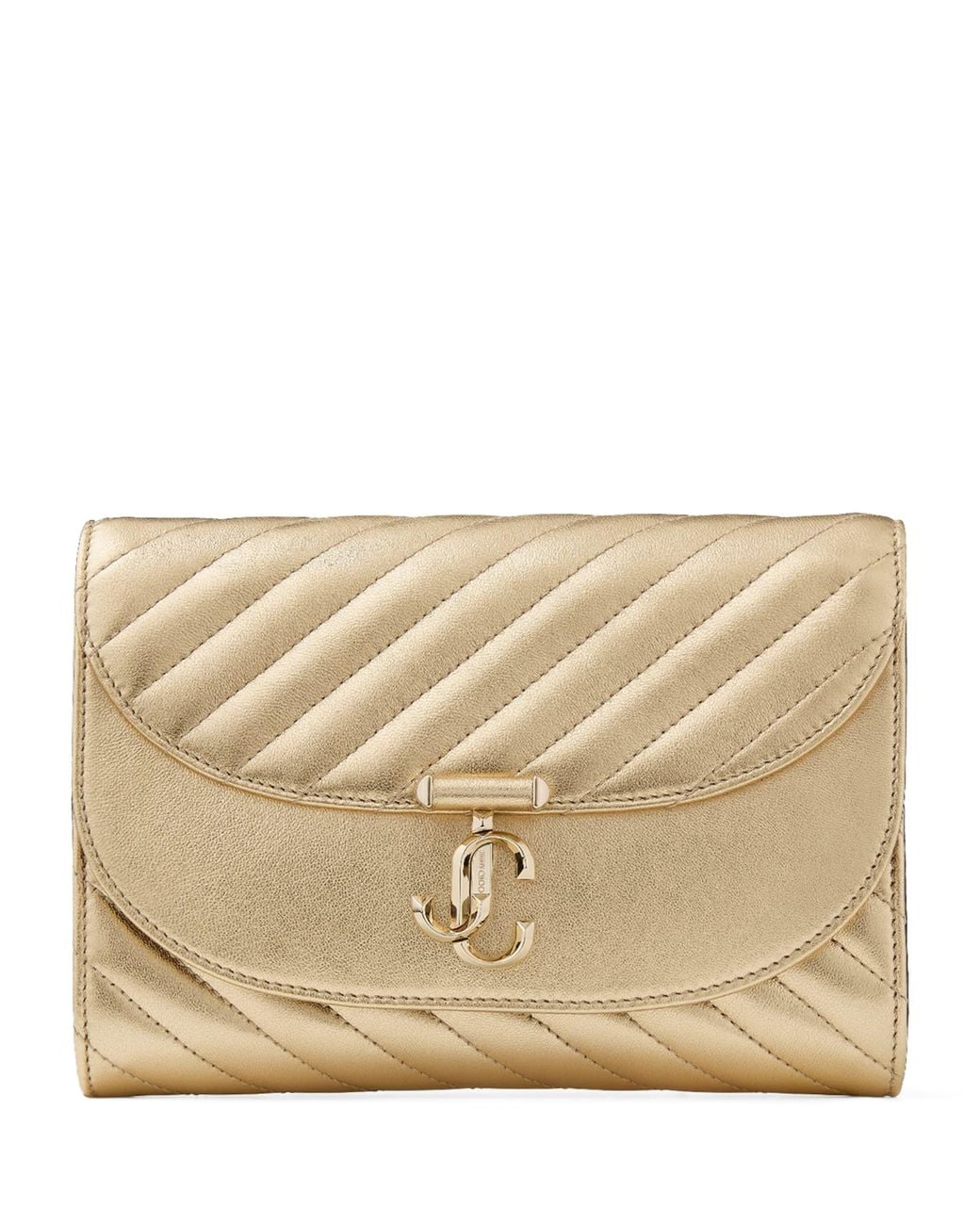 Jimmy Choo Natural Leather Curve Clutch Bag