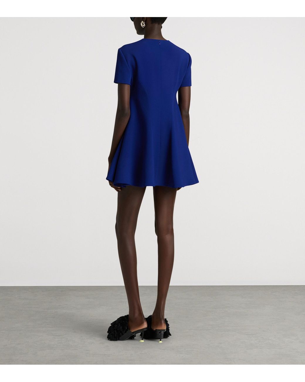 Givenchy Blue Round-Neck Flared Mini Dress