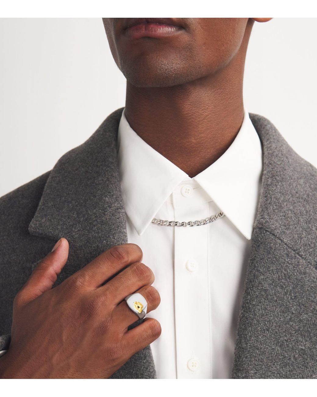 Tom Wood Metallic Sterling And Diamond Signet Ring for men