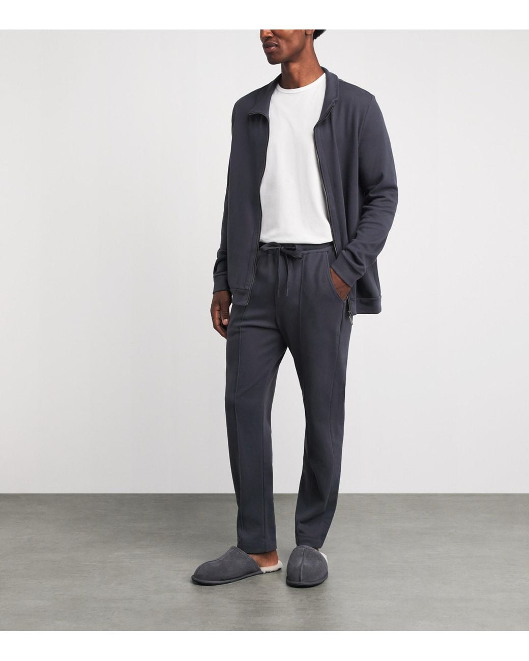 Hanro Blue Stretch-Cotton Travelwear Sweatpants for men