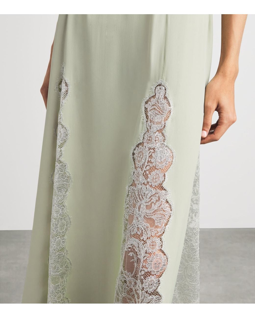 Rosamosario White Silk Georgette Regina Effat Maxi Slip Dress