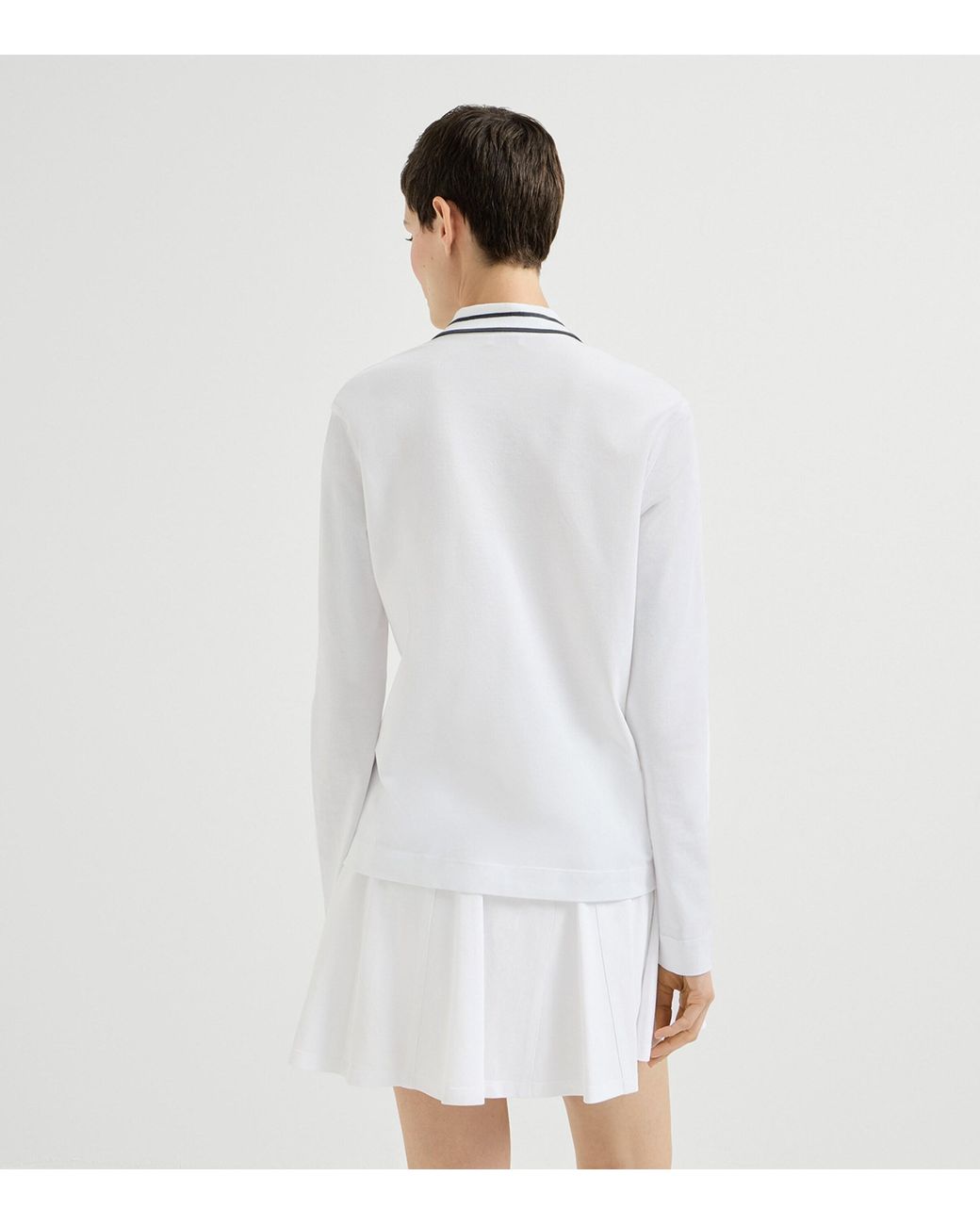 Brunello Cucinelli White Stretch Cotton Piqué Polo Shirt With Logo