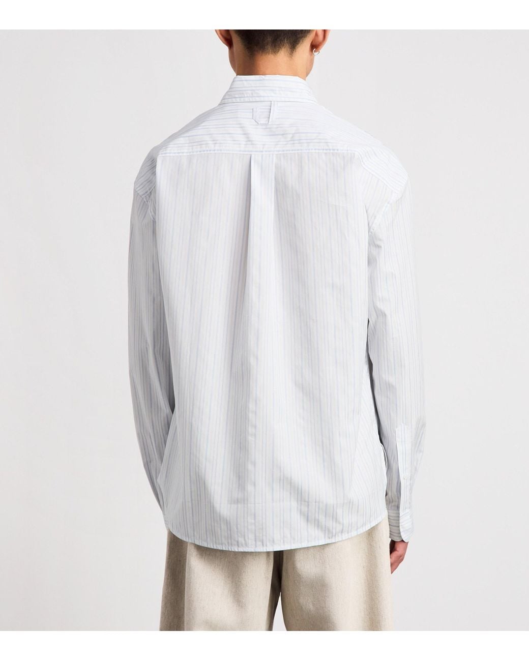 Jacquemus White Cotton Stripe Simon Ml Shirt for men