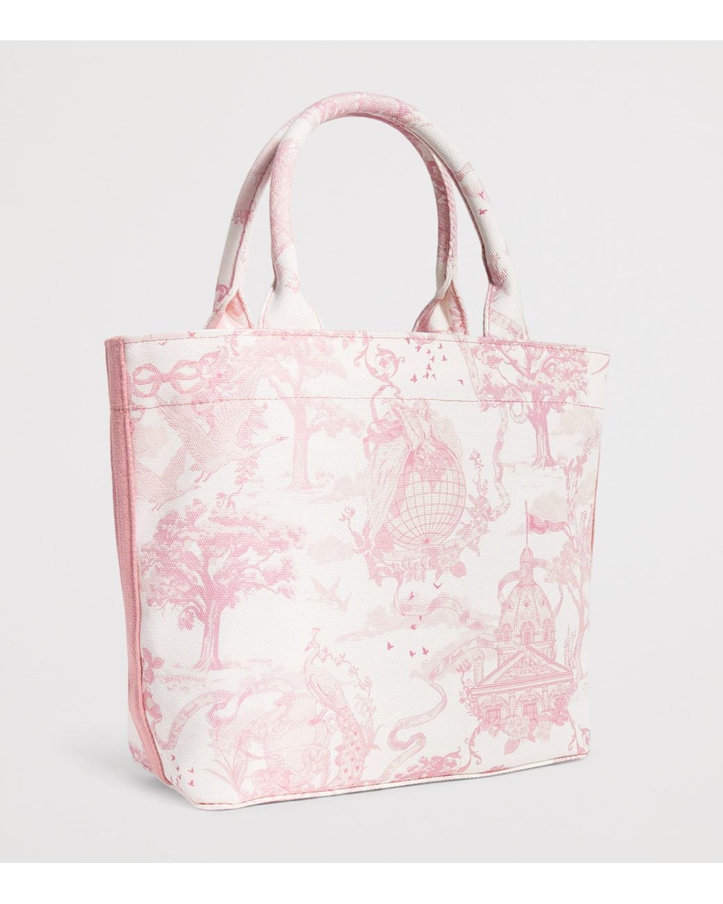 Harrods Pink Small Toile Print Tote Bag