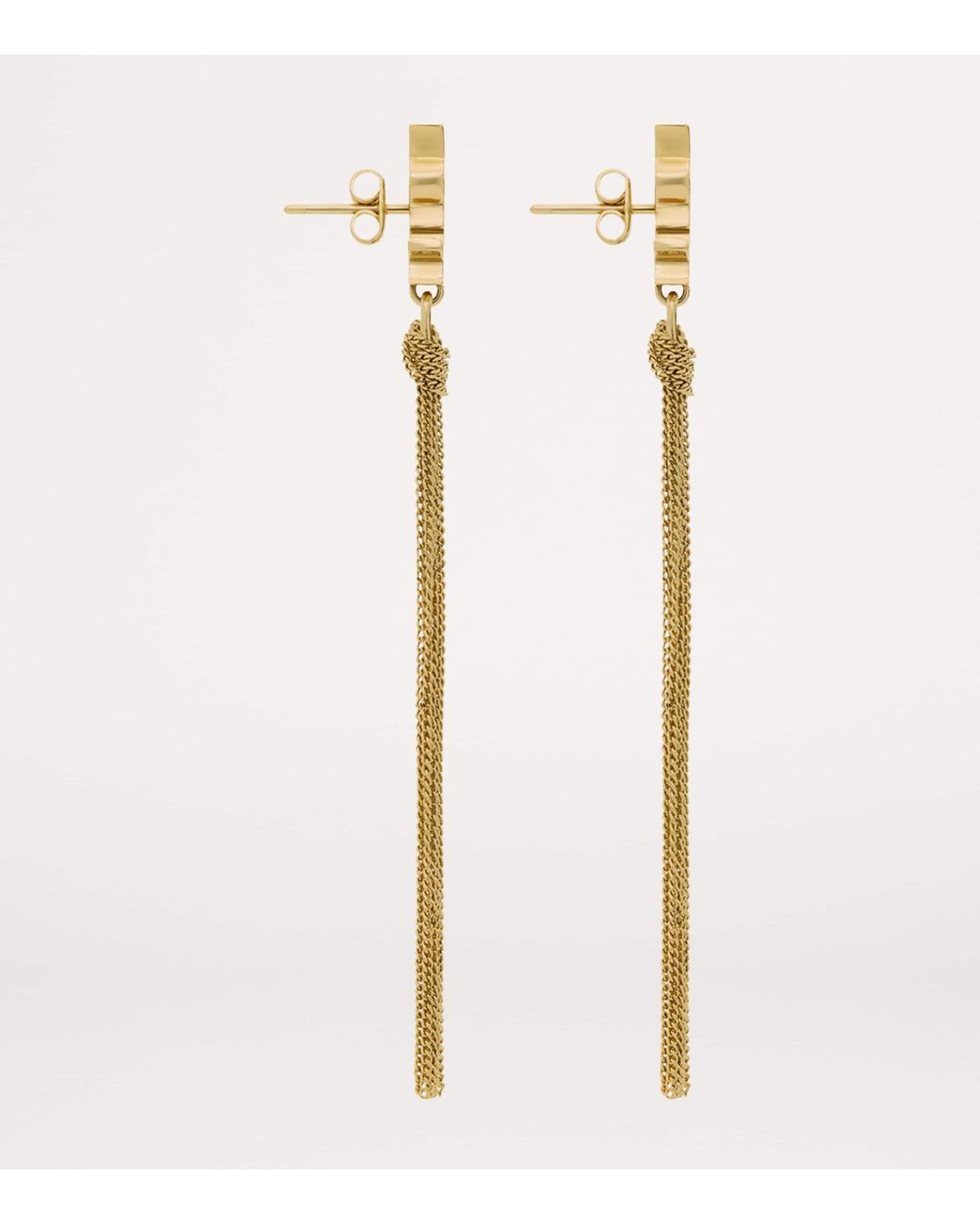 Saint Laurent Metallic Pompons Chains Earrings