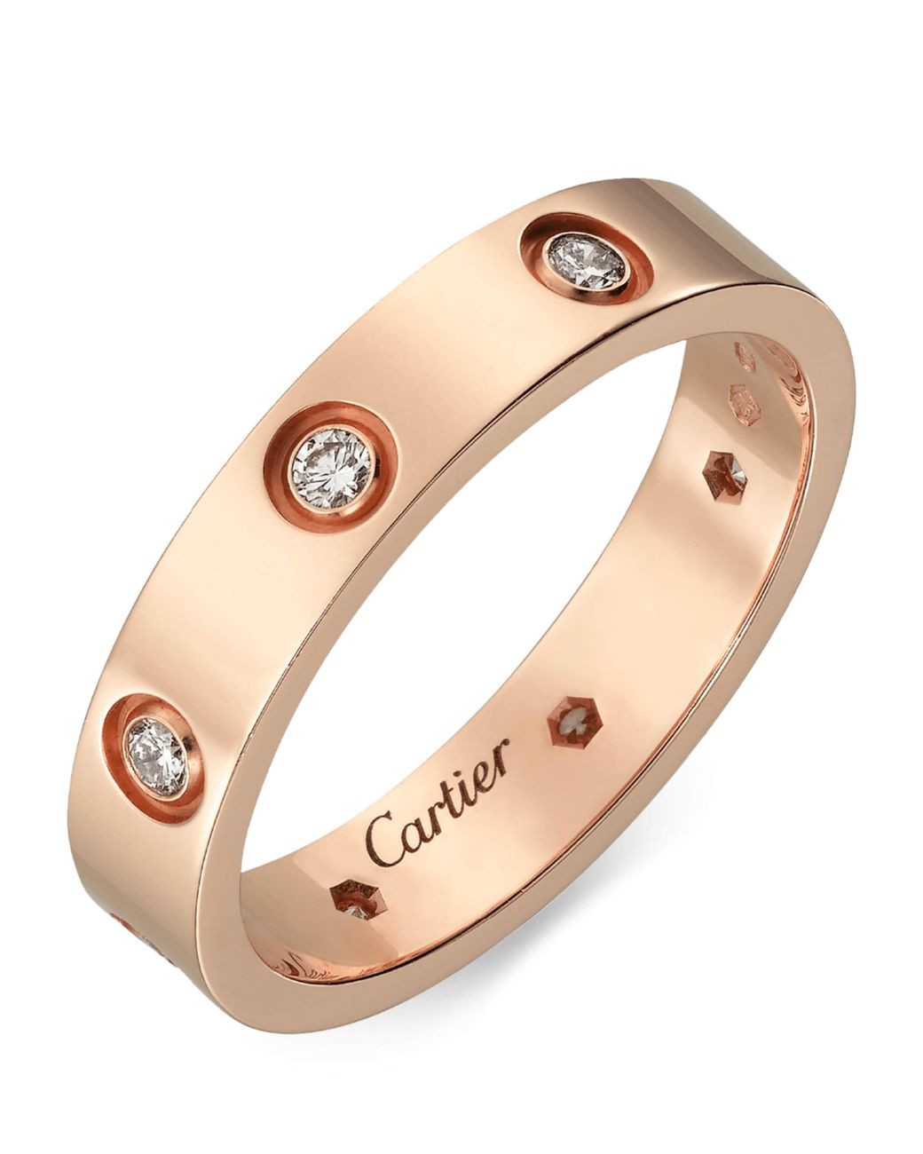 Cartier Pink Rose And Diamond Love Ring
