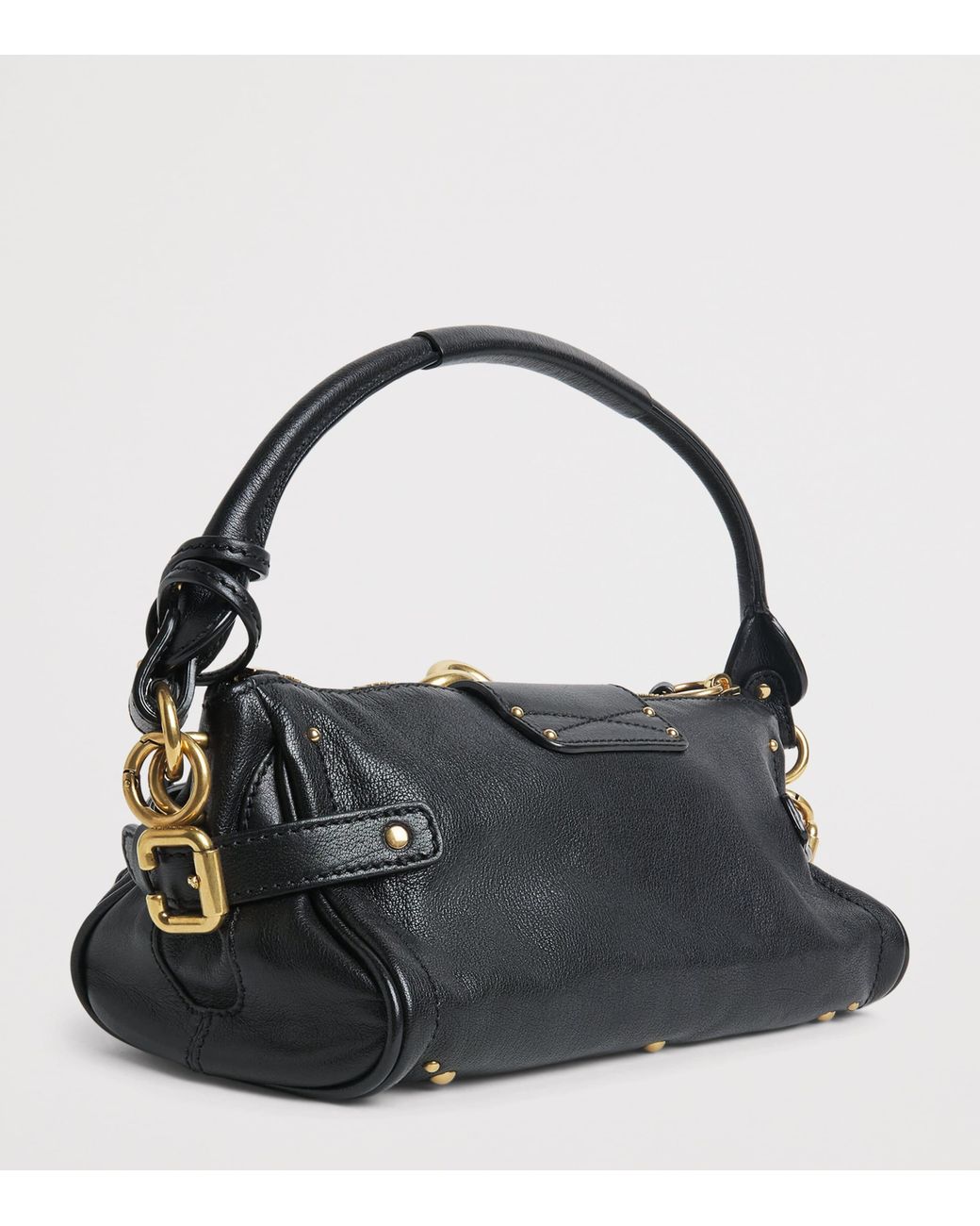 Chloé Black Small Leather Paddington Top-Handle Bag
