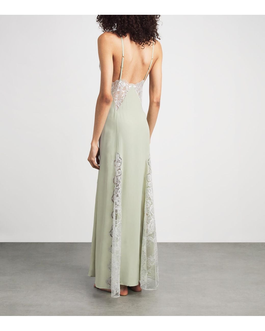 Rosamosario White Silk Georgette Regina Effat Maxi Slip Dress