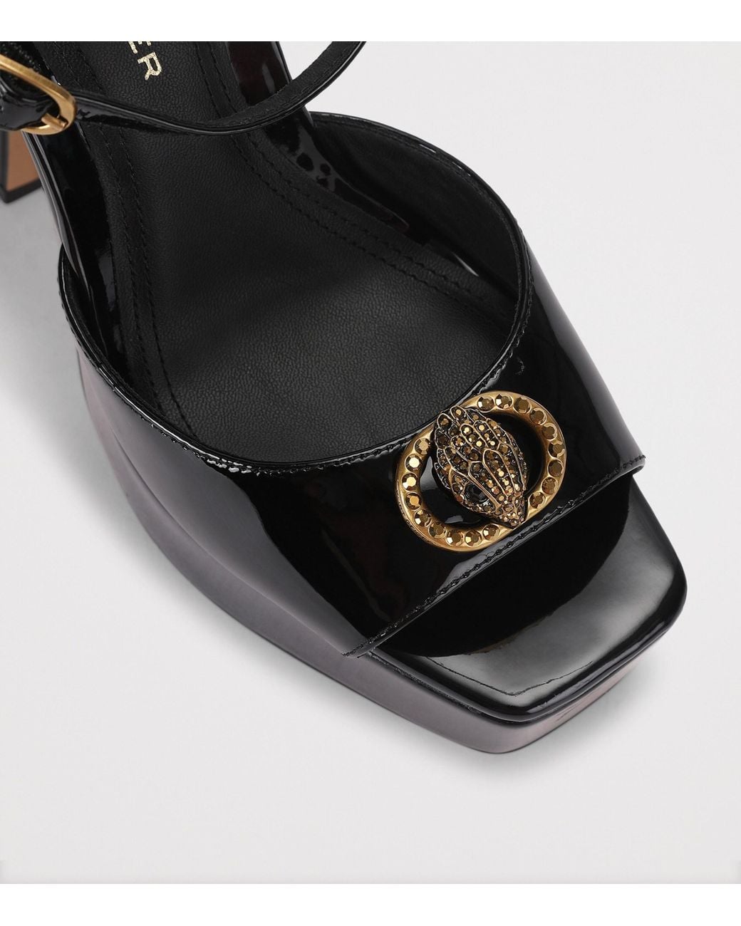 Kurt Geiger Black Patent Chelsea Platform Heels 130