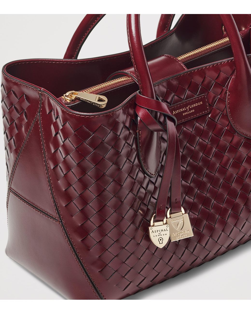 Aspinal Purple Midi Leather London Tote Bag