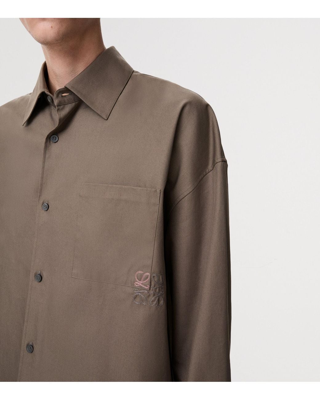 Loewe Gray Cotton-Blend Anagram Shirt for men