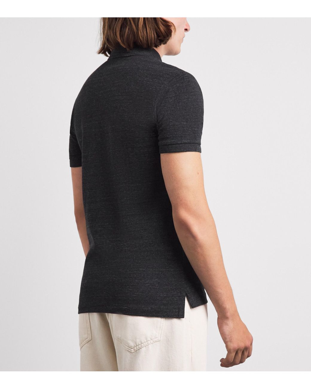 Polo Ralph Lauren Black Cotton Mesh Slim-Fit Polo Shirt for men