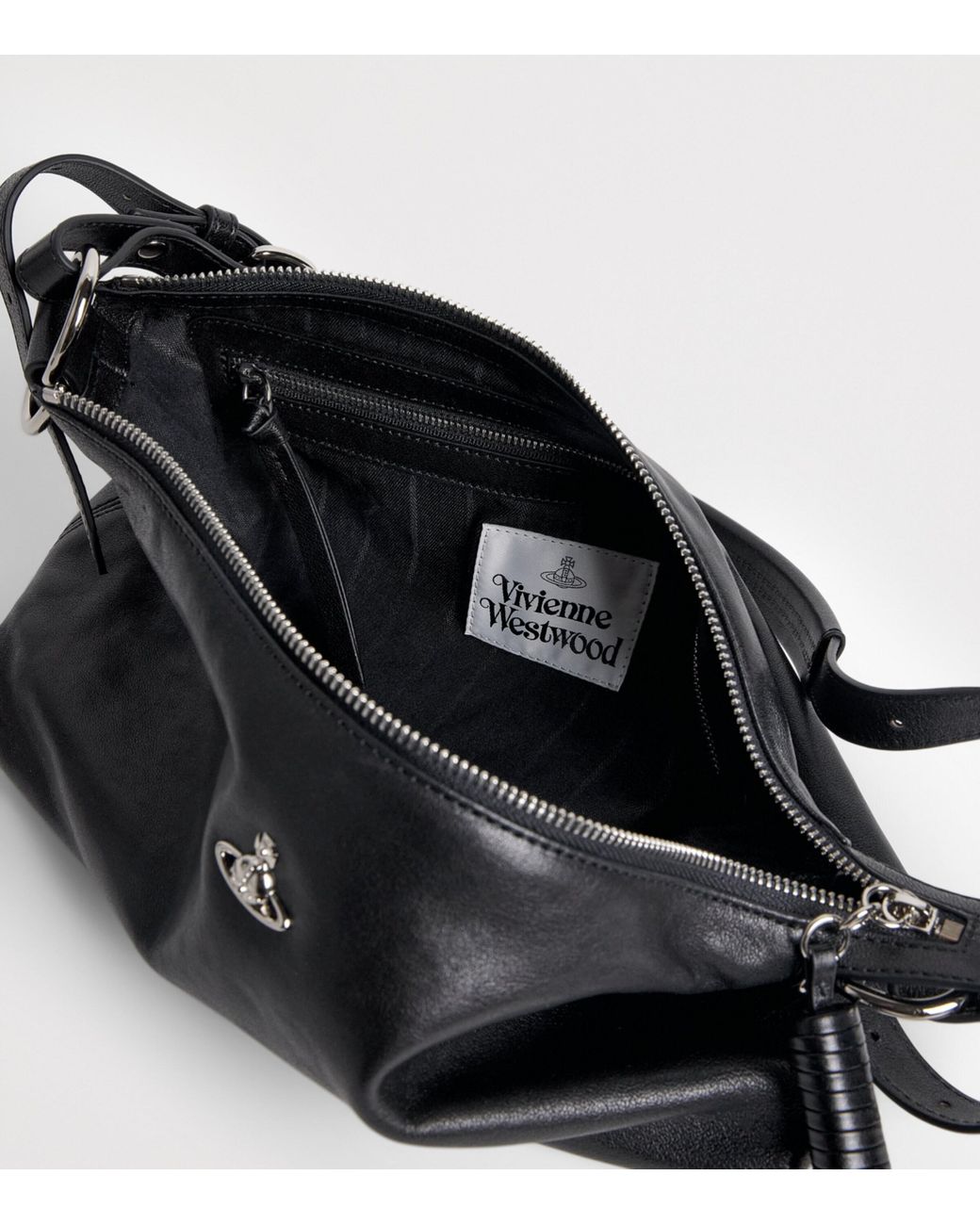Vivienne Westwood Black Leather Emma Shoulder Bag