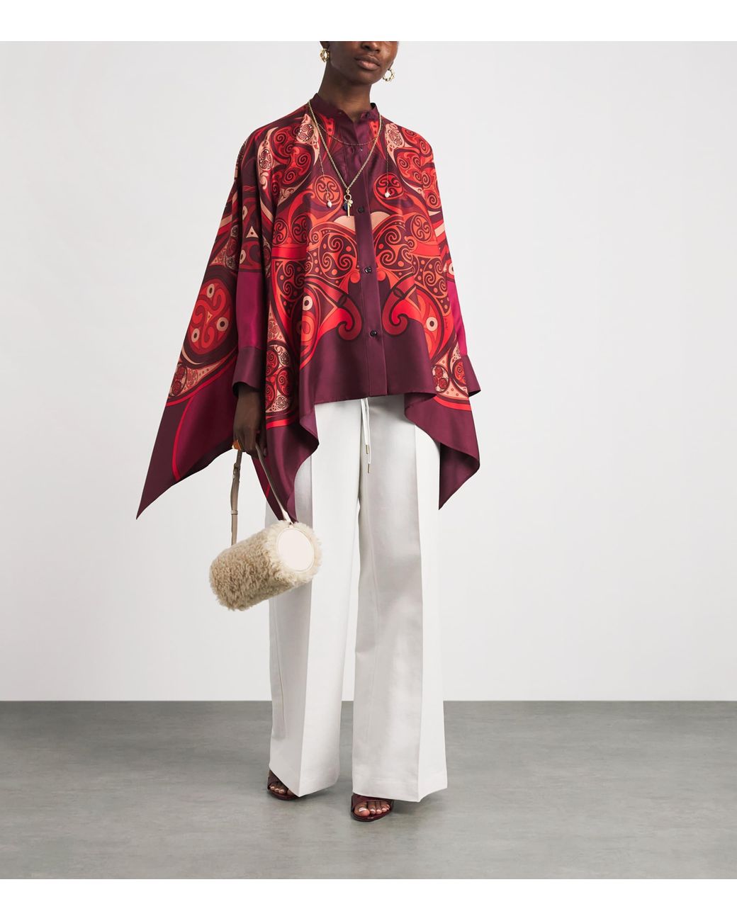 LaDoubleJ Red Silk Foulard Blouse