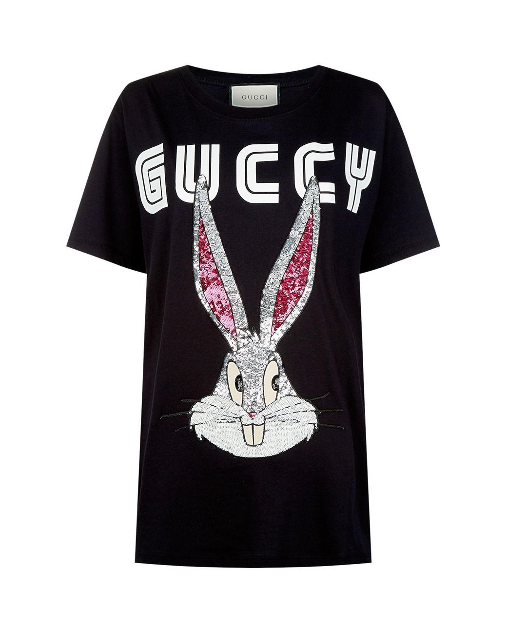 Gucci Bugs Bunny Embellished T-shirt in Black | Lyst