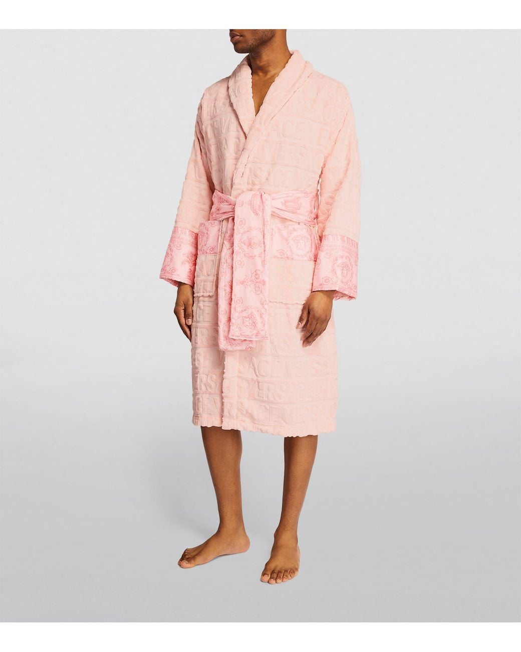 Versace Pink Baroque Bath Robe for men