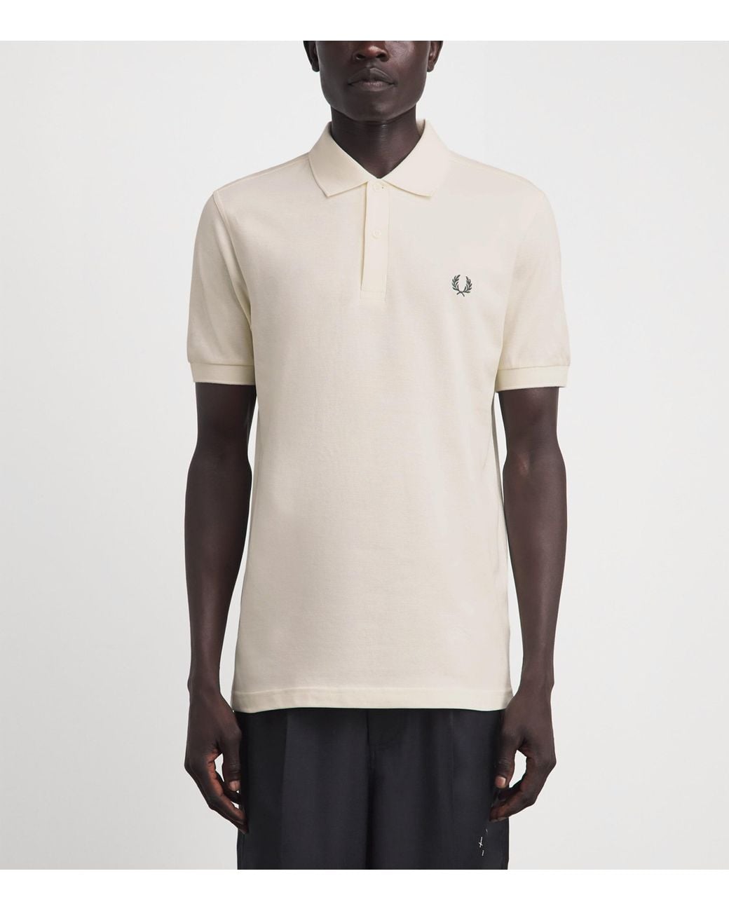 Fred Perry White Cotton Logo Polo Shirt for men